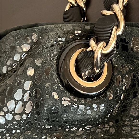 Kate Spade Black Patent Leather Croc Pattern Shoulder Bag Satchel Tote EUC - Picture 16 of 16